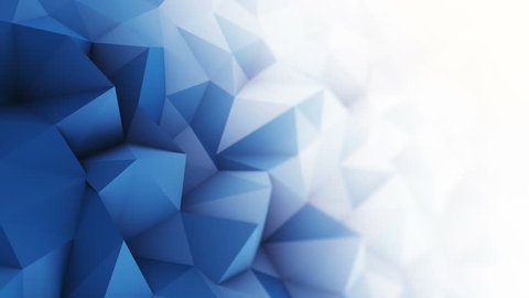 Blue white low poly surface. Computer generated seamless loop abstract motion background. Smooth 3D animation 4k UHD (3840x2160)