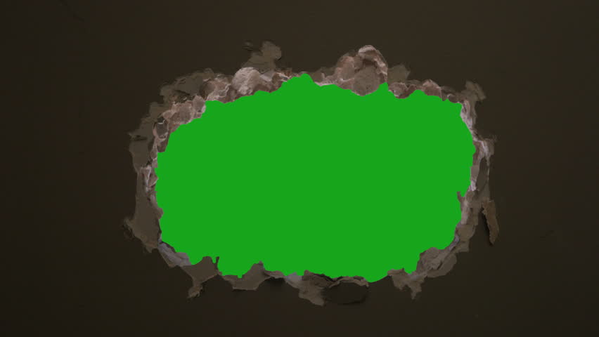 green screen hole in wall