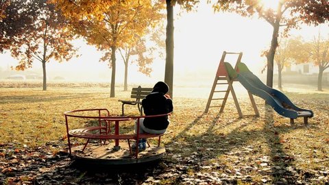 child alone in a park