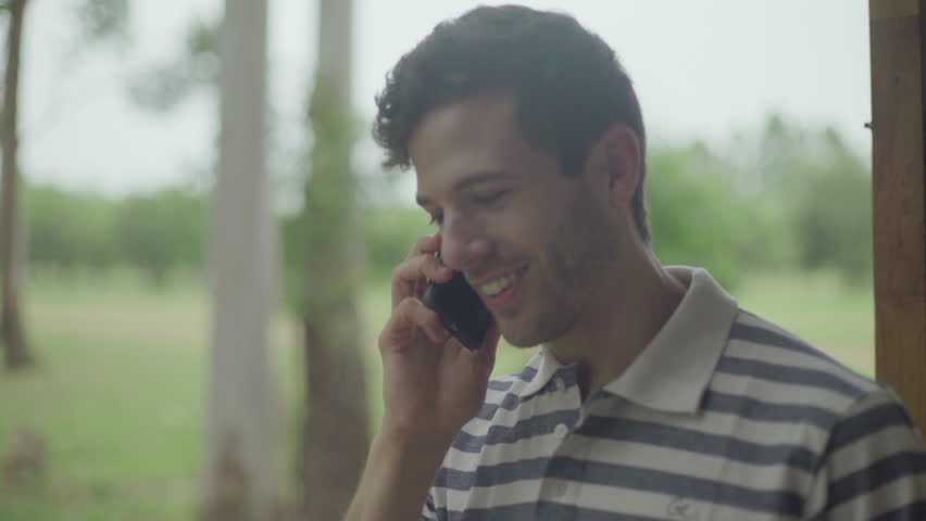 Man making phone call using mobile phone