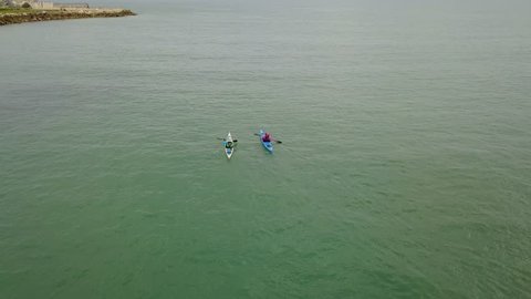 kayaking on open sea 