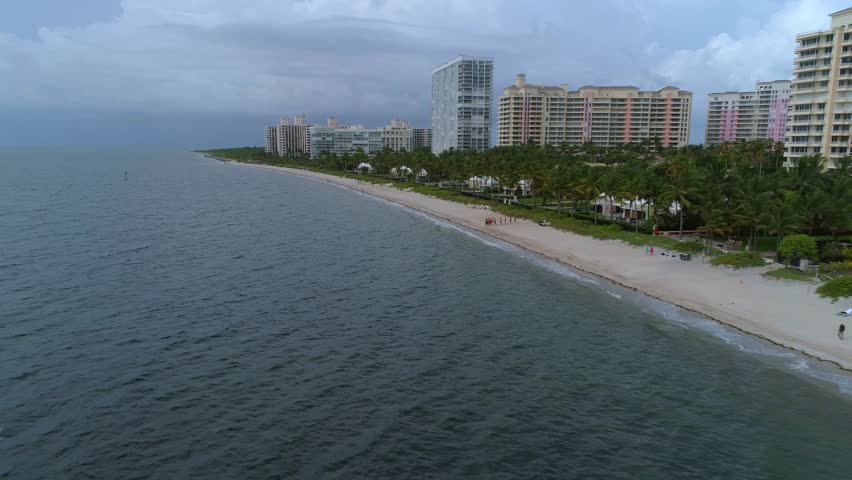 Aerial drone footage of Key Biscayne Florida 4k