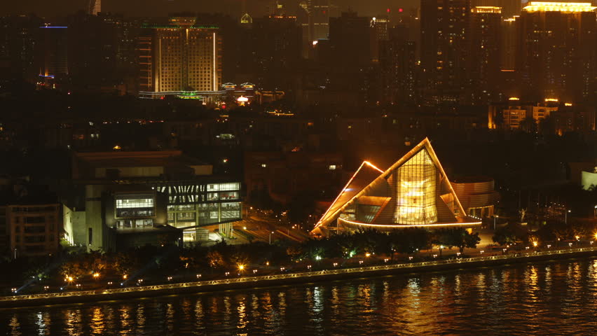 GUANGZHOU - NOVEMBER 27: Time lapse of one of the buildings that hosted the 2010