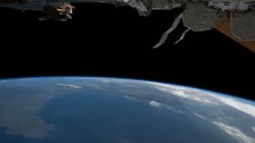Planet Earth seen from the the International Space Station ISS. Beautiful Planet Earth observed from space. Nasa time lapse shooting earth from space. Elements of this video furnished by NASA