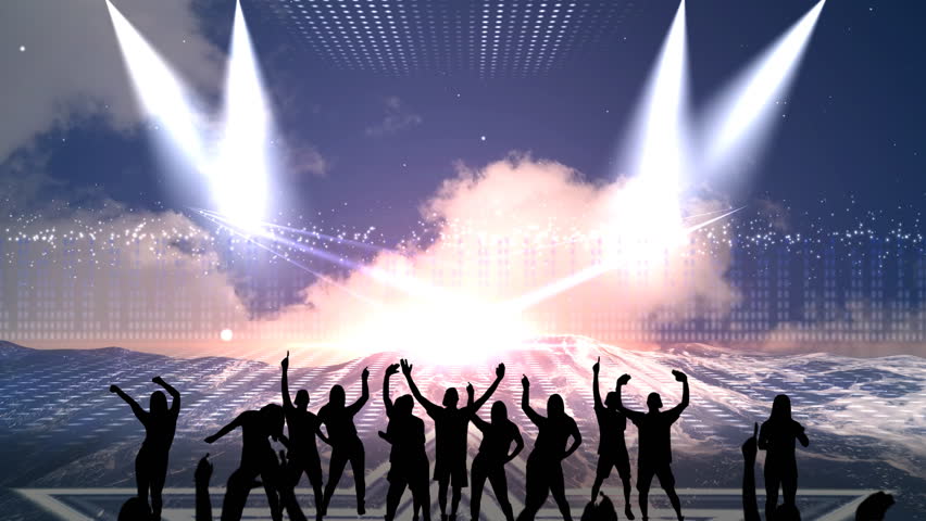 Night club in marine style. Laser show. Night club, sea, sky, clouds and dancers | Shutterstock HD Video #27847552