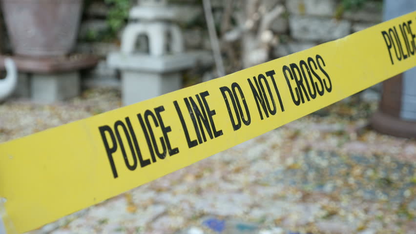 Daytime Crime Scene Tape Outside Stock Footage Video (100% Royalty-free