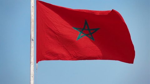 
High quality video of Morocco flag in real 1080p slow motion 250fps