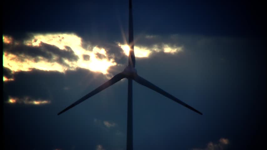 Wind turbines on sunset...