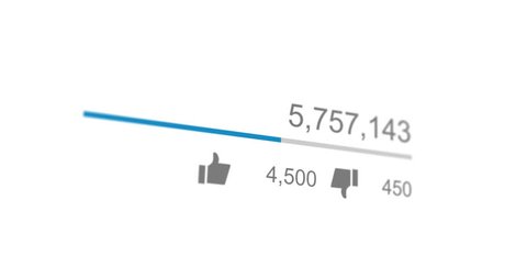 Vector of video views counter, user count of live stream close up