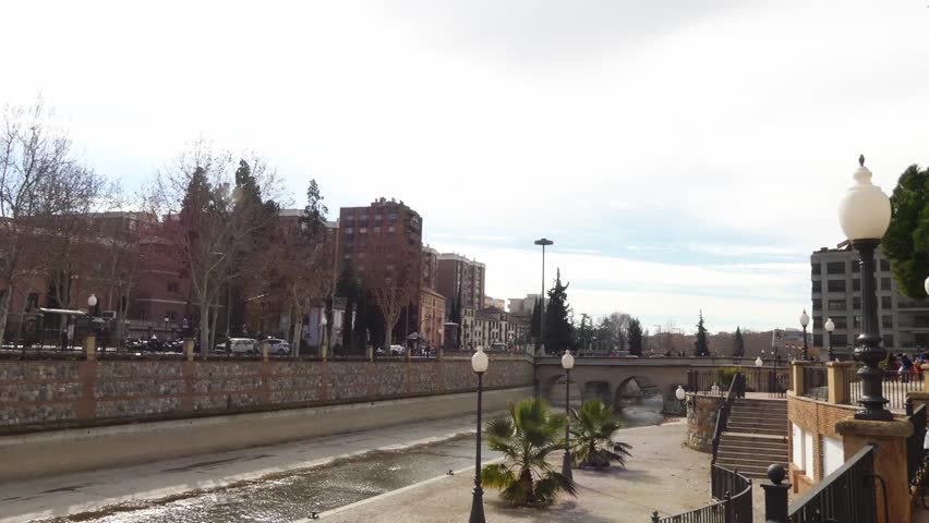 San Jose De Calasanz Parish on Alley of Los Basilio near Genil River in Granada. Granada is city in autonomous community of Andalusia, Spain, located at foot of Sierra Nevada mountains.