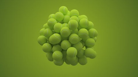 Abstract Tennis Balls, 3d Animation 4k Vídeo Stock