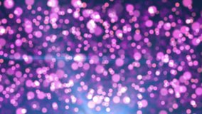 Abstract bokeh violet particles. 4k and hd animation with abstract sparkles. Motion background.
