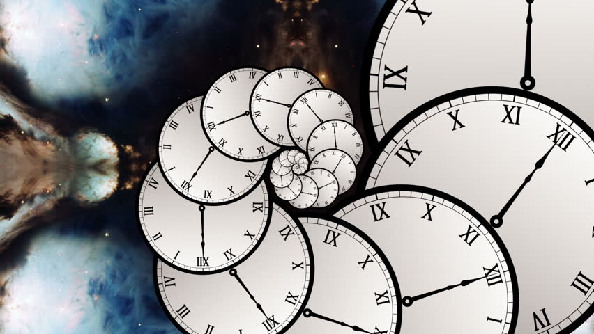 Multiple Timelines Infinite Number of Clocks in Spiral Formation Infinity Zoom Time Travel Portal Wormhole Vortex Space Alternate Dimension Interdimensional | Shutterstock HD Video #27906988