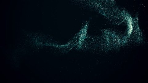 flying sparks of fire with smoke, abstract animation of flying particles with motion blur