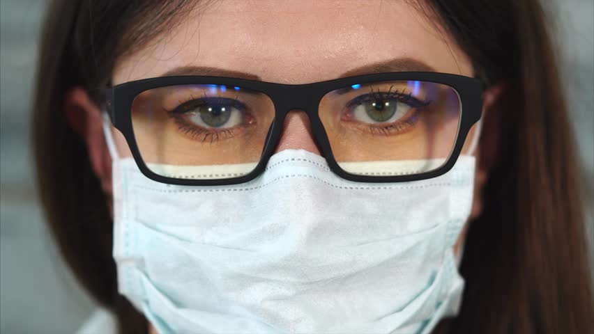 Innocent street nurse glasses