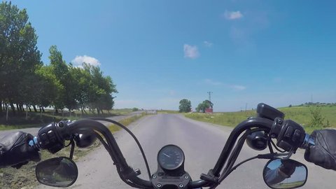 motorcycle ride through the country side. Sunny day