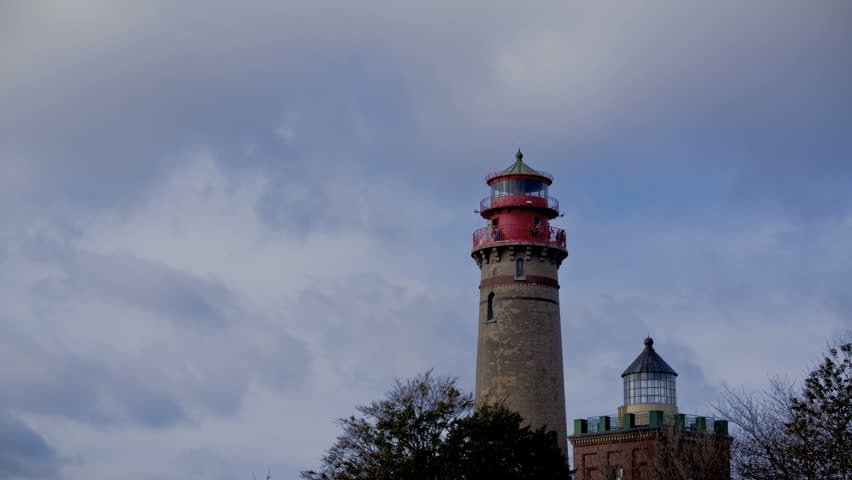Time lapse Lighthouses in Cape Arkona on the Island Ruegen (Germany). 