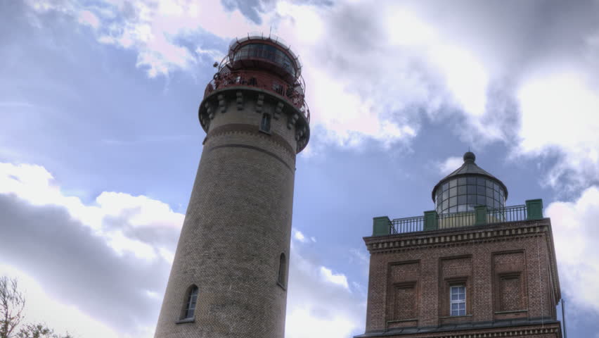 RUEGEN, GERMANY, OCT 19, 2011: Time lapse Lighthouses in Cape Arkona on the