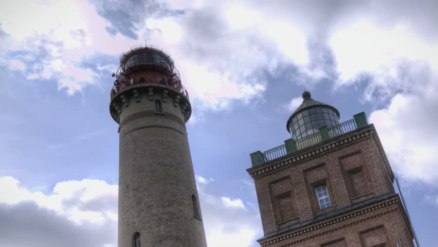 RUEGEN, GERMANY, OCT 19, 2011: Time lapse Lighthouses in Cape Arkona on the