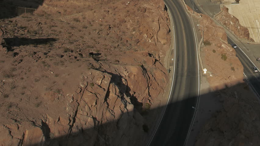 Timelapse Hoover Dam near Las Vegas at daytime with traffic going over the dam