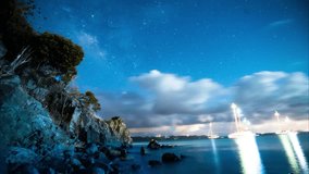 Milky Way Timelapse taken from Jost Van Dyke Island in the British Virgin Islands.  at midnight, I waded in chest deep water along the shore in order to access this cliffed-out spot! 