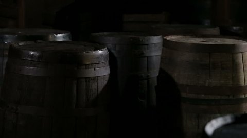 Old wine casks in the rum factory in La Habana, Cuba