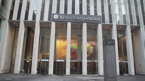 NEW YORK CITY - APRIL 2017: News Corp. Building, an International skyscraper in Manhattan global headquarters businessman Rupert Murdoch's media companies, 21st Century Fox News Corp. (NASDAQ: NWS)