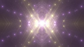 VJ Fractal violet kaleidoscopic background. Background gold motion with fractal design. Disco spectrum lights concert spot bulb. Light Tunnel. Seamless loop.