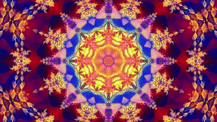 Red Kaleidoscope Sequence Patterns. 4k Stock Footage Video (100% ...