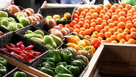 Fresh fruit at market Stock Video