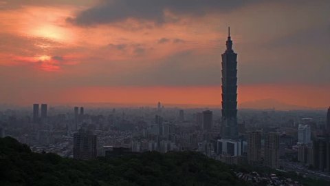 Taipei City Sunset Time Lapse Stock Footage Video 100 Royalty Free 581158 Shutterstock