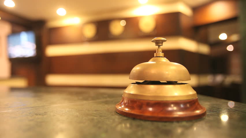 call on a old hotel bell on a wood stand
 Royalty-Free Stock Footage #2798275