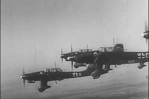 1940s: Many pilots' POV shots are included as the Luftwaffe bombs Allied holdings in 1940.