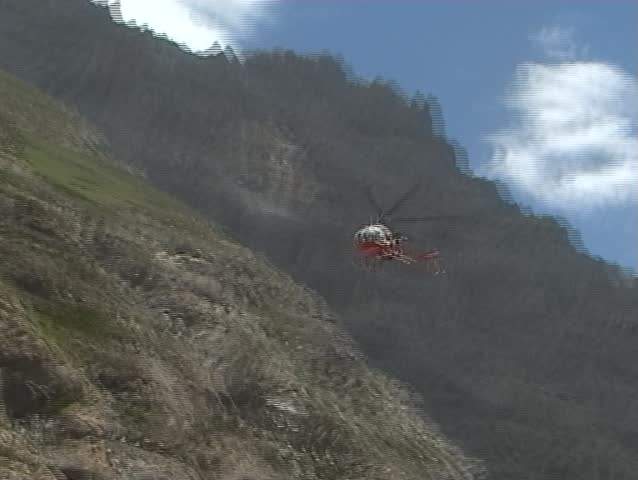 Helicopter in the mountains