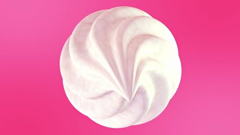 Beautiful Cream in Looped 3d Animation. Close-up Seamless Top view