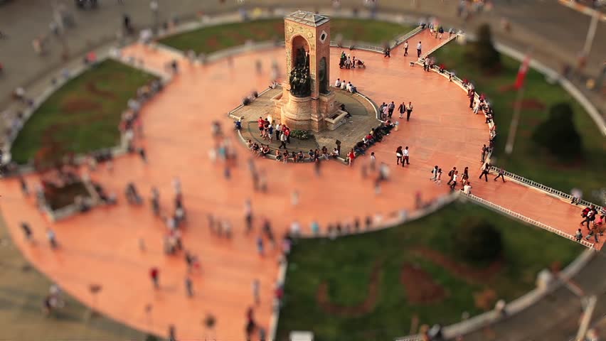 miniature effect taksim square at istanbul turkey