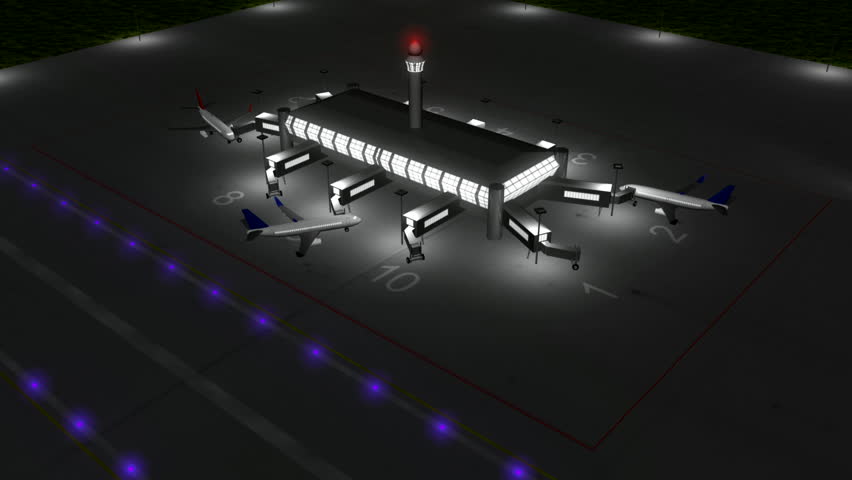 Airport at night - HD1080