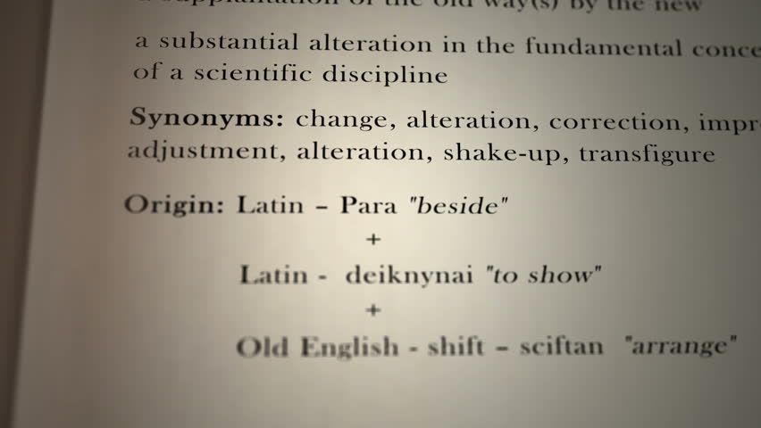 Paradigm shift define english