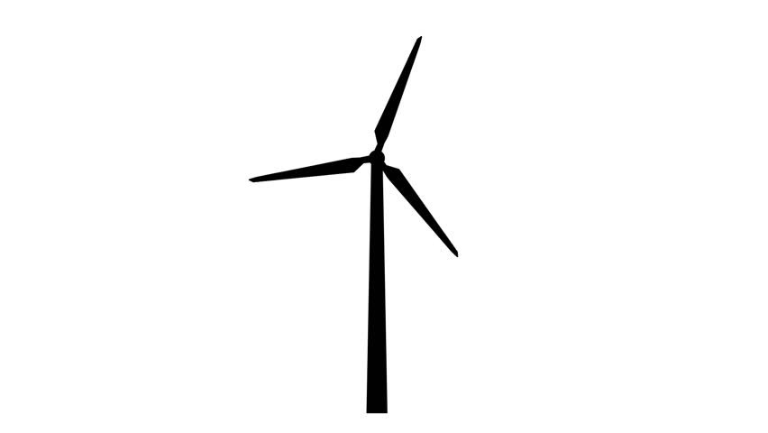 Natural Resource Animation Windmill stock footage, A simple concept using line