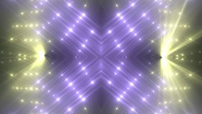 VJ Fractal violet kaleidoscopic background. Background gold motion with fractal design. Disco spectrum lights concert spot bulb. Light Tunnel. Seamless loop.