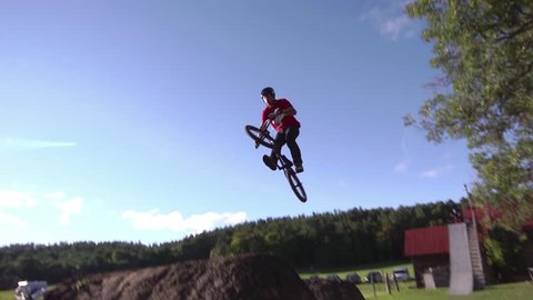 BMXer Slow Motion Air Stock Video
