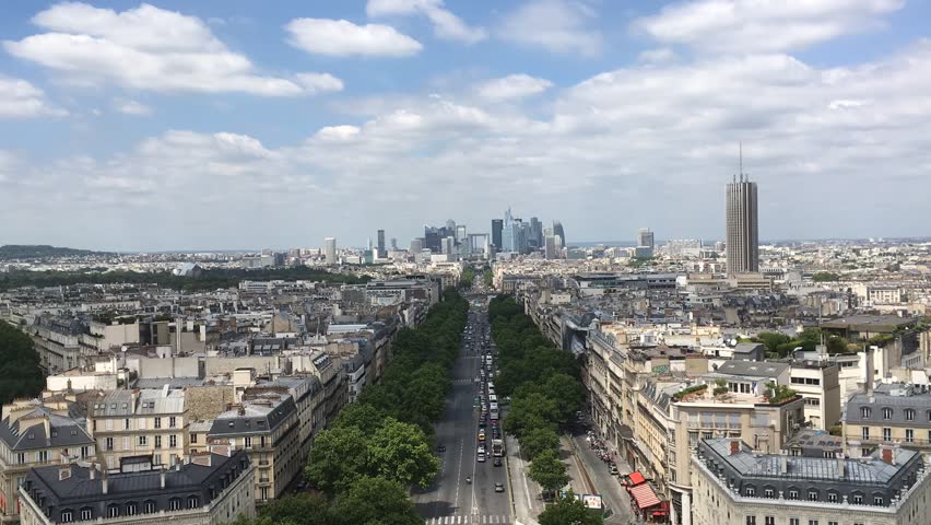 View from Arc de Triomphe in Paris, France.