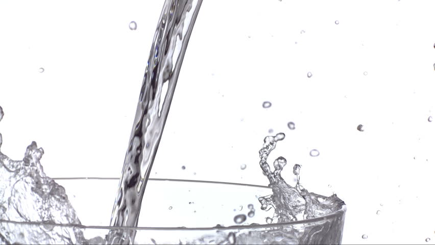 Water Falling in to the Glass Slow Motion