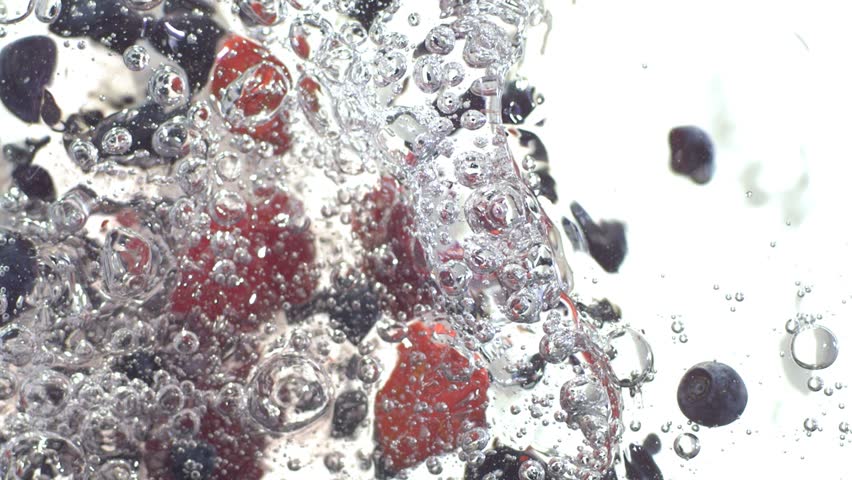 Fruits Falling in to the Water From Above Slow Motion 1