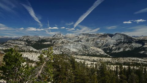Panoramic view of Yosemite national park, time-lapse