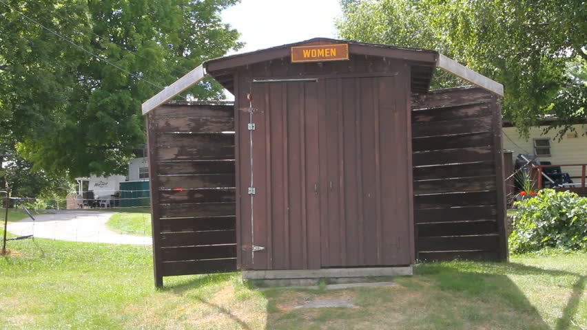 Female Outhouse Outdoor Bathroom in Trailer Park
