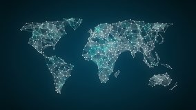 3D Animation. Dots connecting line, dots makes global world map, internet of things.2. - Powered by Shutterstock - Get 15% off with code: PIKWIZARD15
