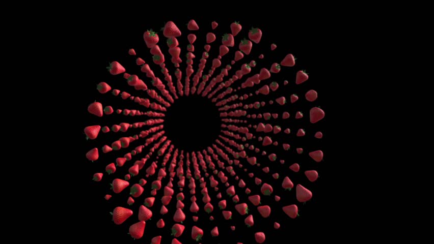animation cycle strawberries with alpha channel