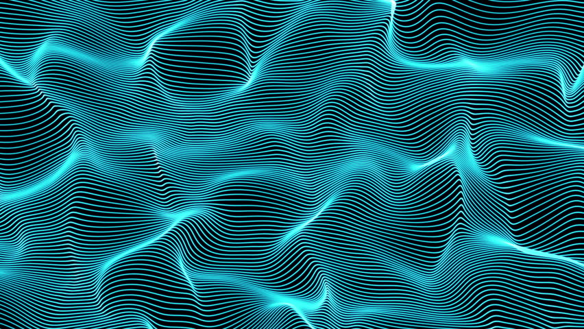 Neon abstract waves on black background - surface made of lines, vertical movement - seamless loop | Shutterstock HD Video #28095091
