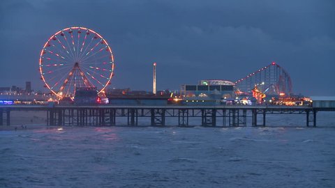 Blackpool Waterfront blue hour